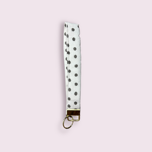 Grey Polka Dot Keychain
