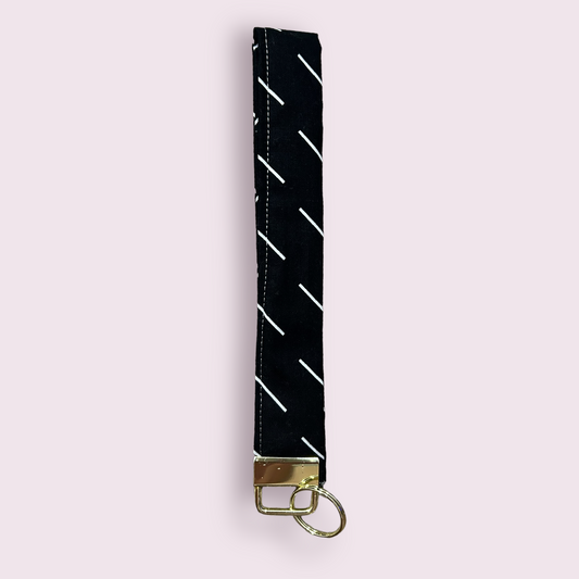 Black Striped Keychain